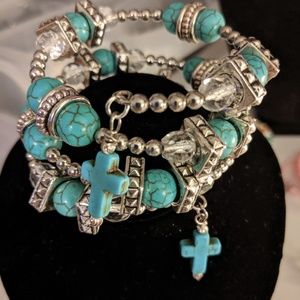 Handmade 3 strand Memory wire bracelet Healing